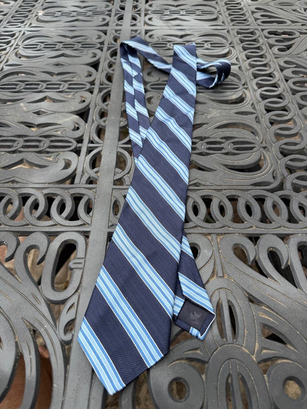 Brooks Brothers "346" Silk Striped Herringbone Tie